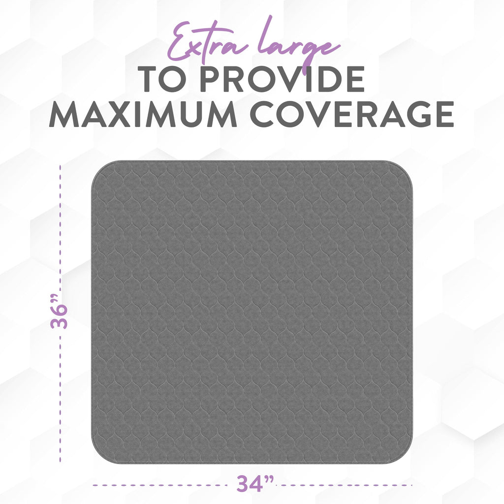 Inspire Underpads,  Reusable  Bed Pads Washable Waterproof, Comfort Fit, Extra Long 34 x 36 (2 Count)