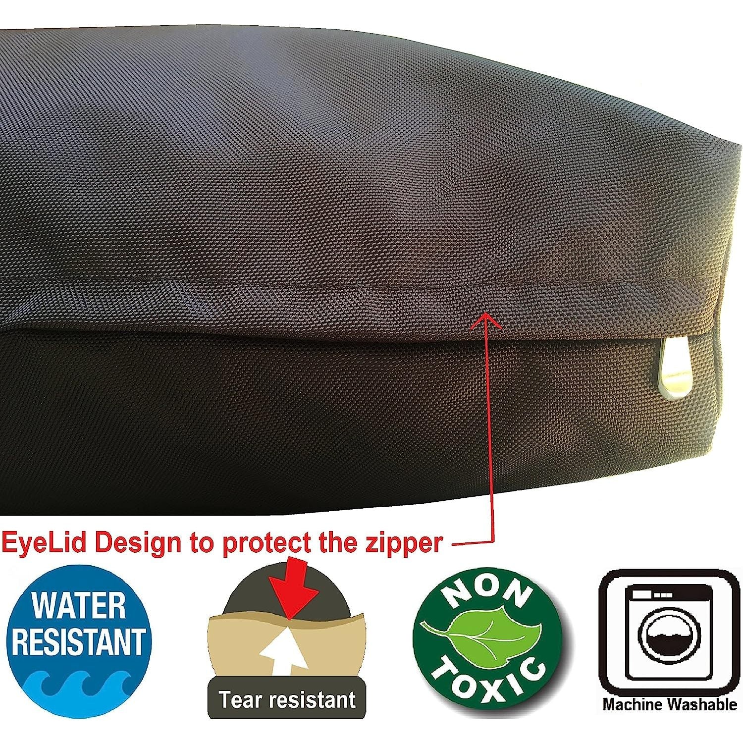 Bilot Large 1680 Ballistic Heavy Duty Dog Pet Bed External Zipper Duvet Cover - Replacement Cover , 41X27X4 Inches, Seal Brown